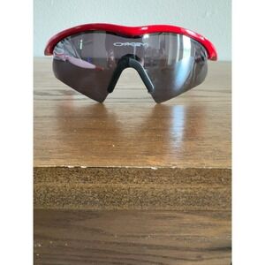 Oakley M Frame Sunglasses Red Grey Shield Lens Vintage Sport Performance Shades